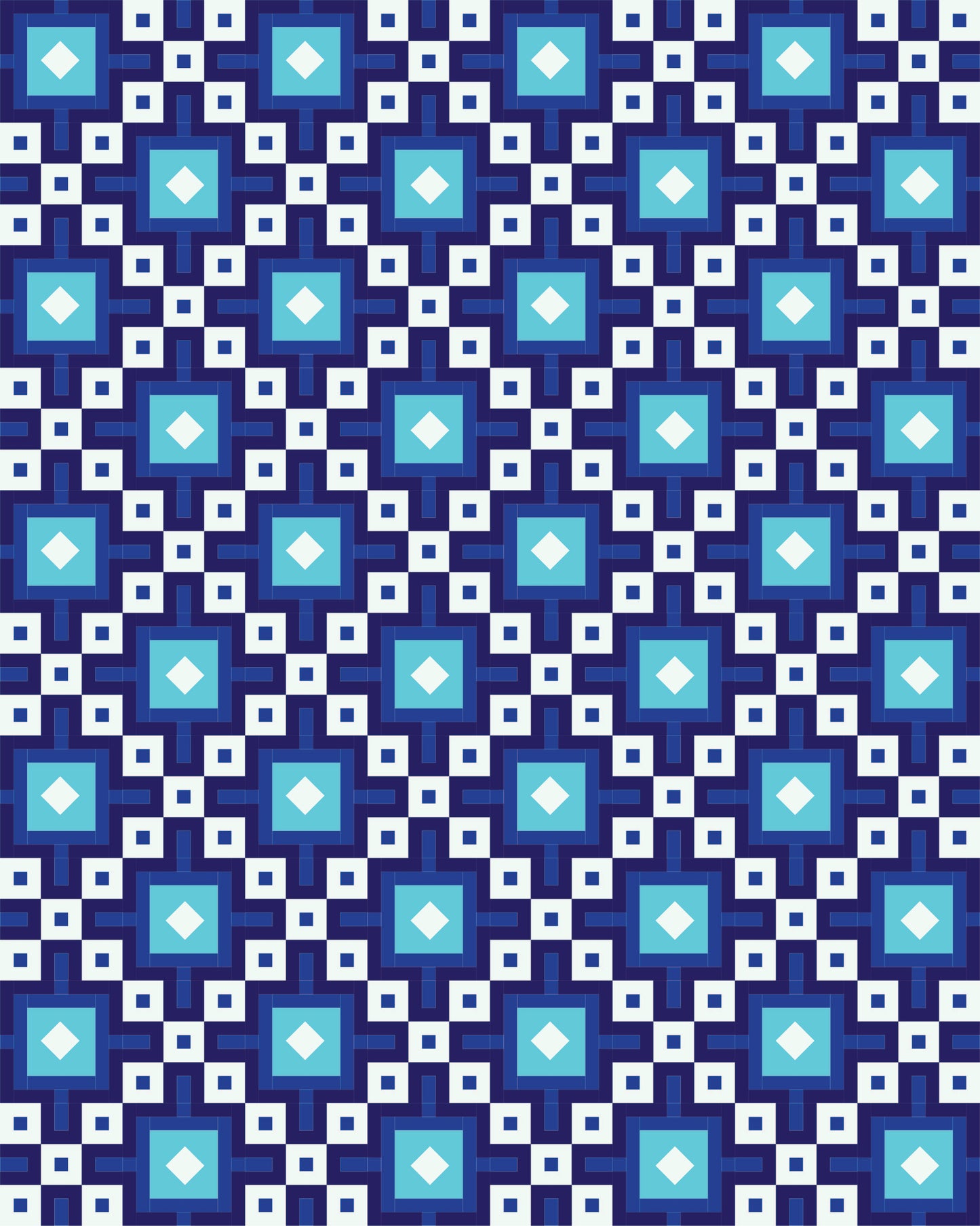 Lisboa quilt digital mockup in blue and white.