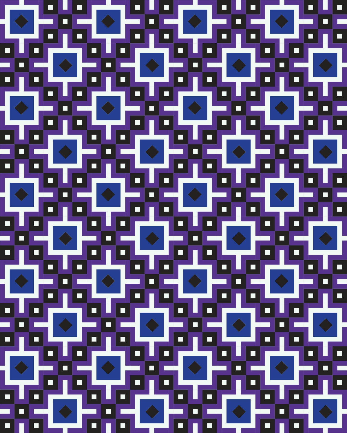 Lisboa quilt digital mockup in purple and blue.