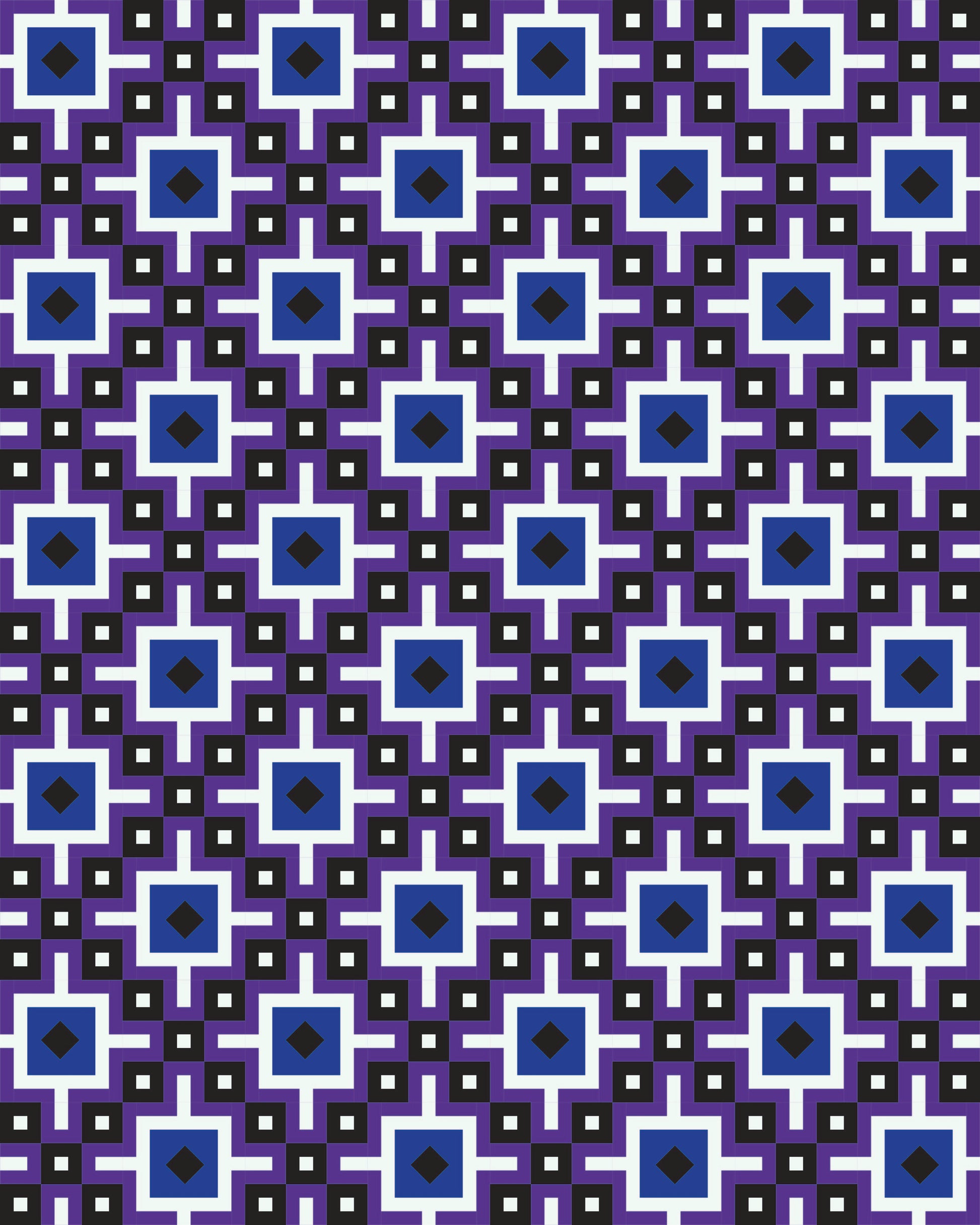 Lisboa quilt digital mockup in purple and blue.