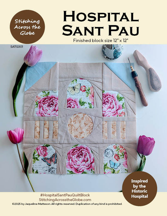 Hospital Sant Pau FPP Quilt Block Pattern - PDF
