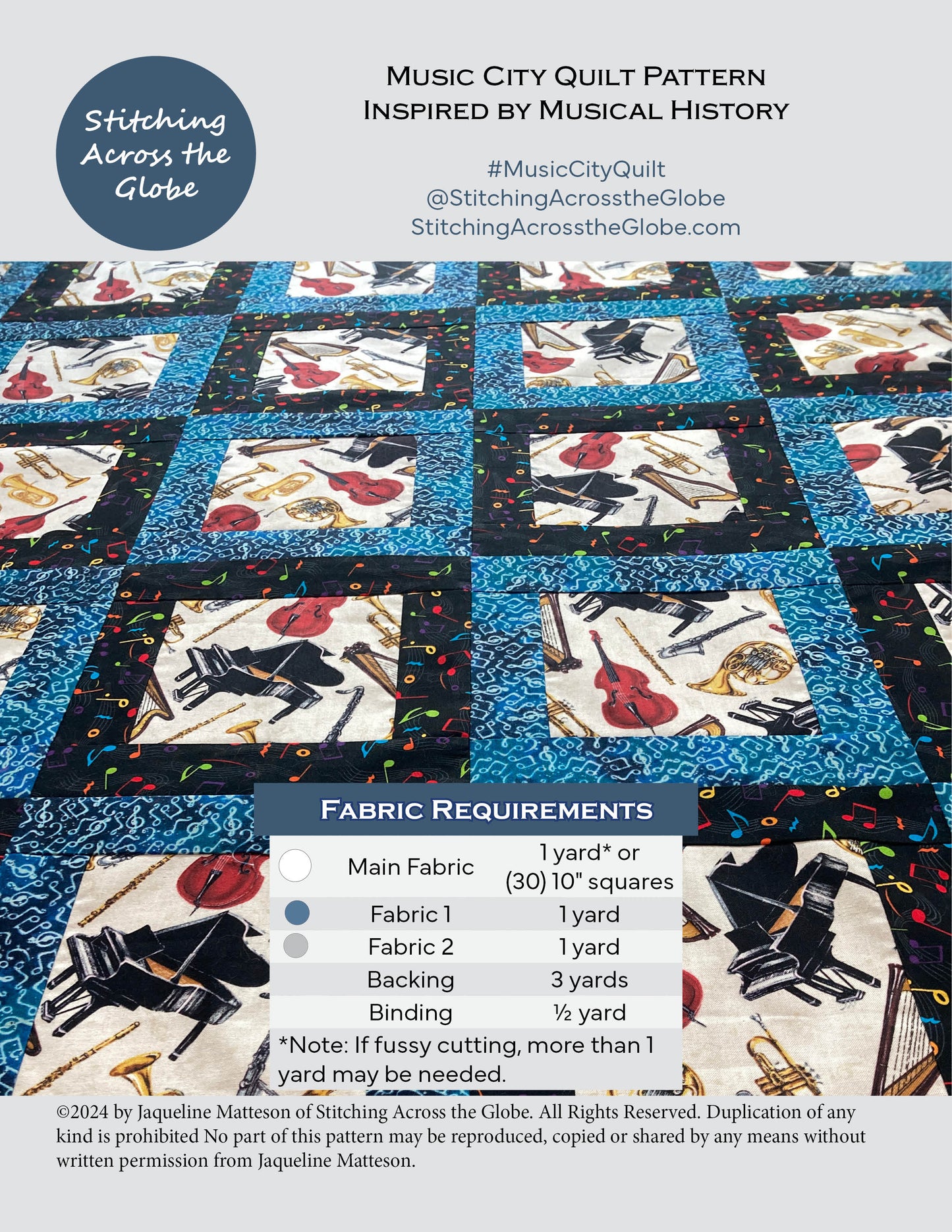 Music City Quilt Pattern - PDF