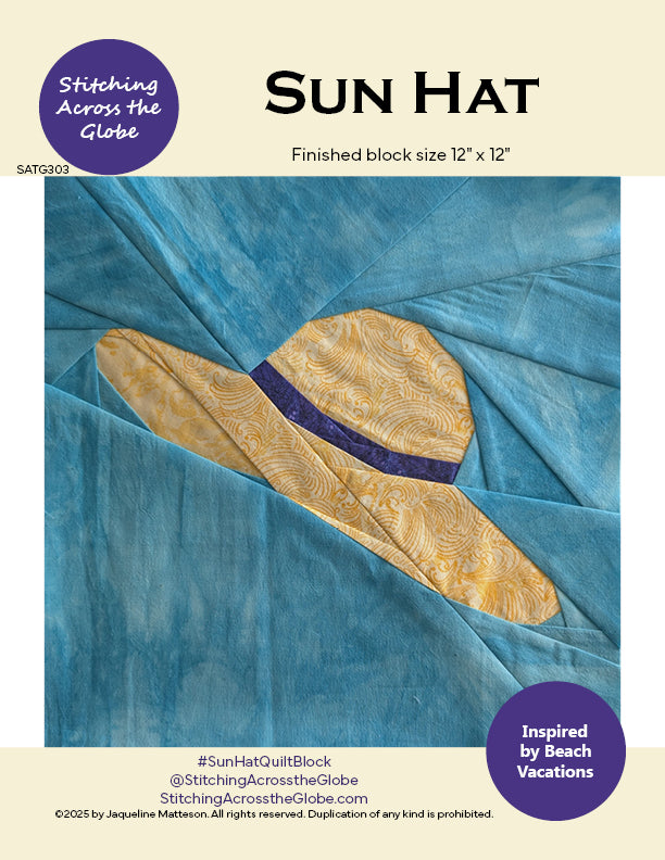 Sun Hat FPP Quilt Block Pattern - PDF