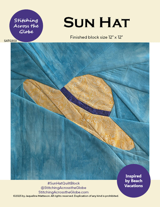 Sun Hat FPP Quilt Block Pattern - PDF